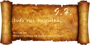 Iványi Hajnalka névjegykártya