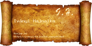 Iványi Hajnalka névjegykártya